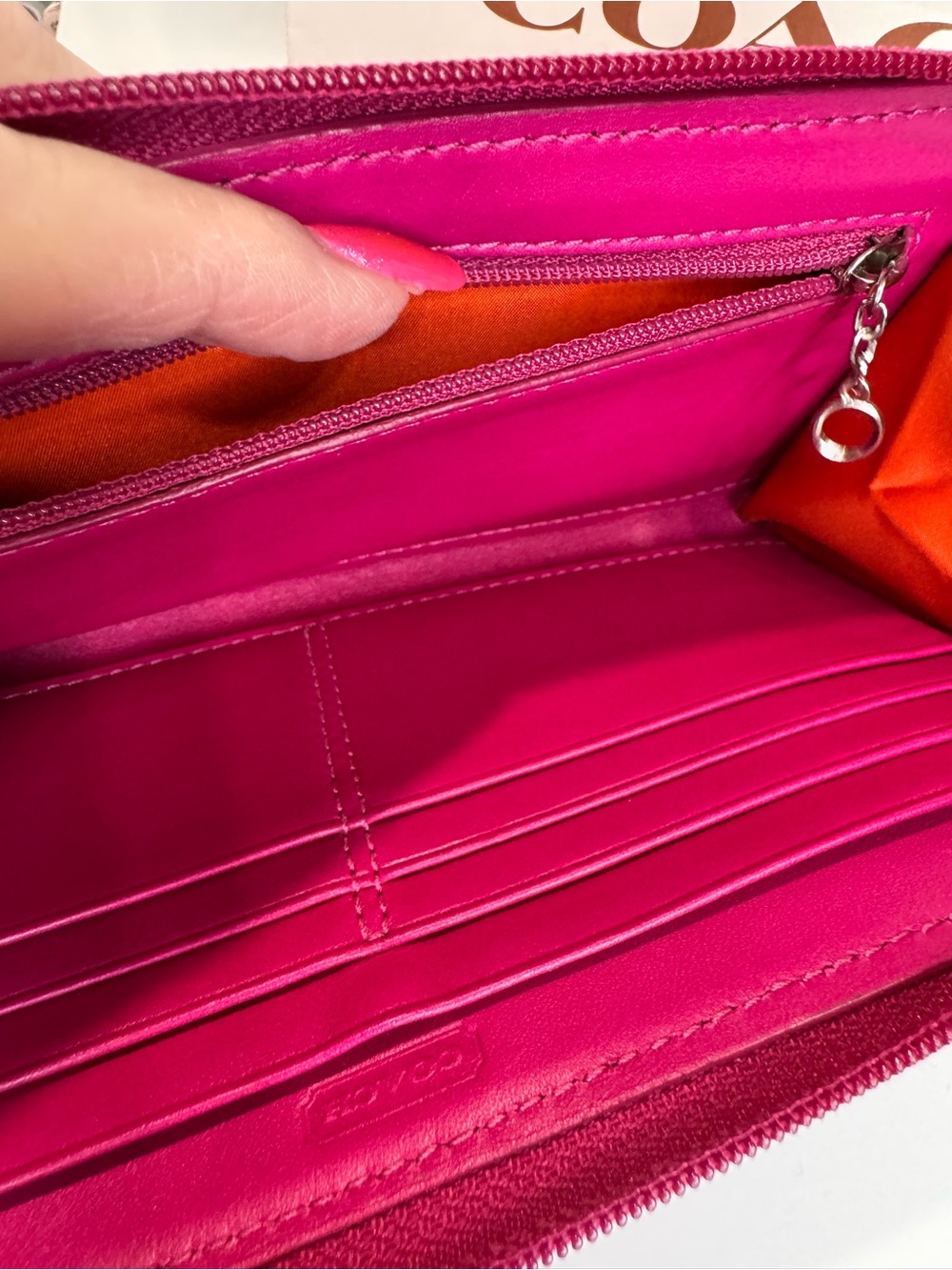 Hot Pink Women’s Clutch Wallet with Pink - Picture 9 of 12